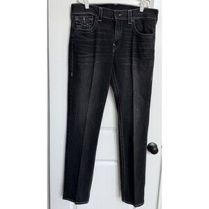True Religion Men’s World‎ Tour Slim Straight Jeans Flap Pocket Cotton Size 34